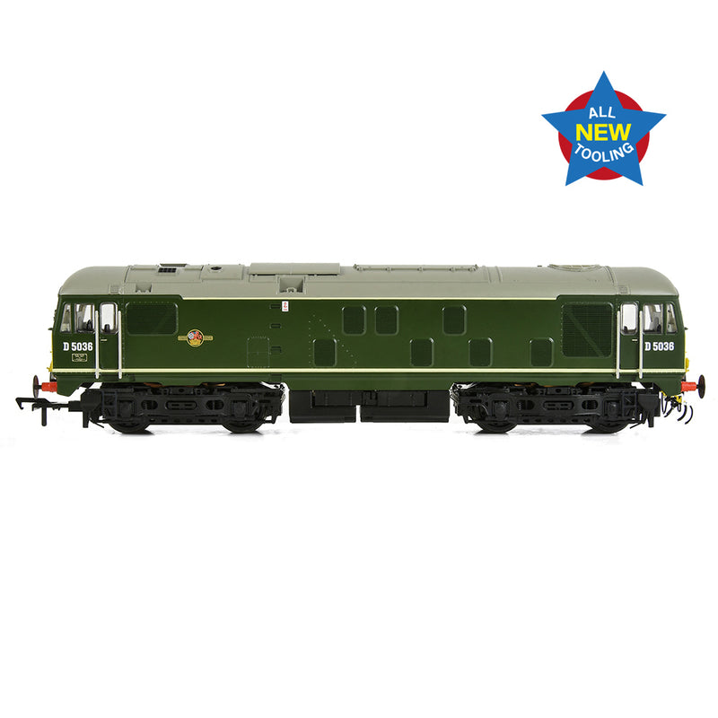 Bachmann 32-415 Class 24/0 D5036 BR Green Small Yellow Panel DCC Ready OO Gauge