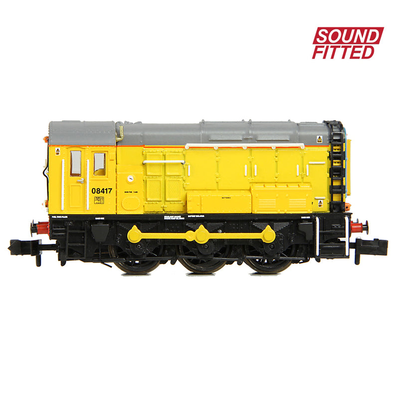 Graham Farish 371-011SF Class 08 08417 Network Rail Yellow Sound Fitted N Gauge