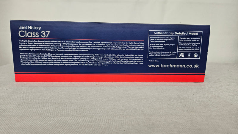 Bachmann 35-301YSF Class 37/0 37012 'Loch Rannoch' BR Blue Large Logo Kernow Exclusive Sound Fitted OO Gauge (Pre-owned)