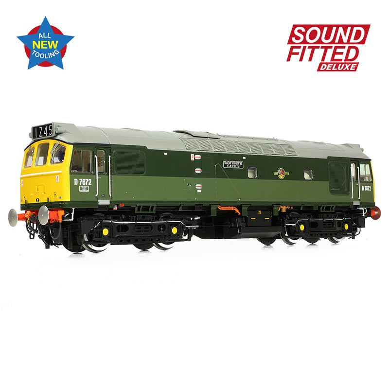 Bachmann 32-334SFX Class 25/3 D7672 'Tamworth Castle' BR Two-Tone Green (Full Yellow Ends) DCC Sound Fitted Deluxe OO Gauge