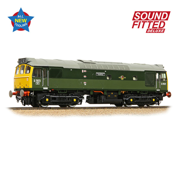 Bachmann 32-334SFX Class 25/3 D7672 'Tamworth Castle' BR Two-Tone Green (Full Yellow Ends) DCC Sound Fitted Deluxe OO Gauge