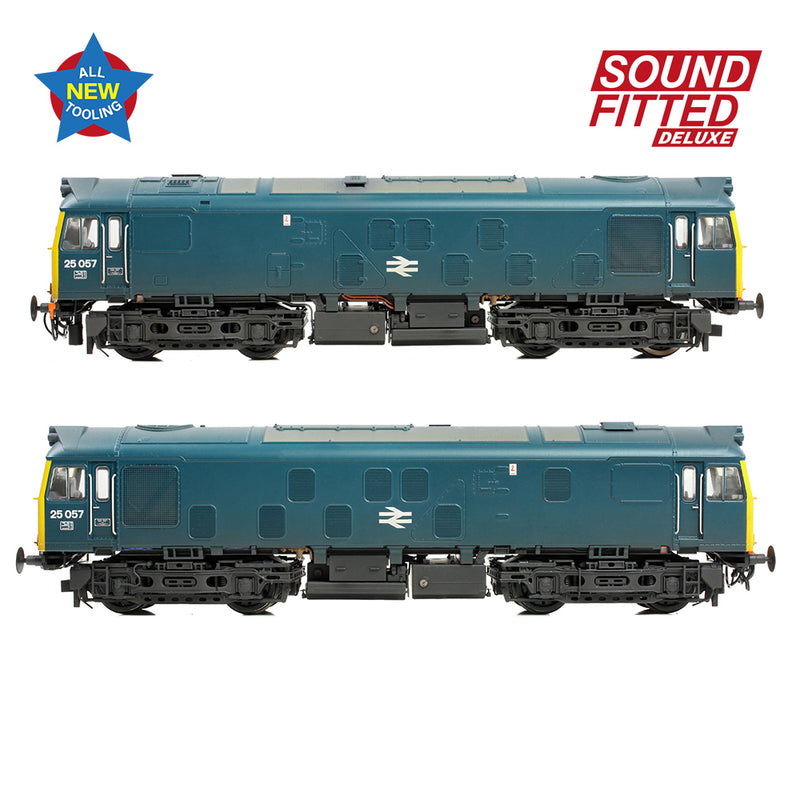 Bachmann 32-340SFX Class 25/1 25057 BR Blue Weathered DCC Sound Fitted Deluxe OO Gauge