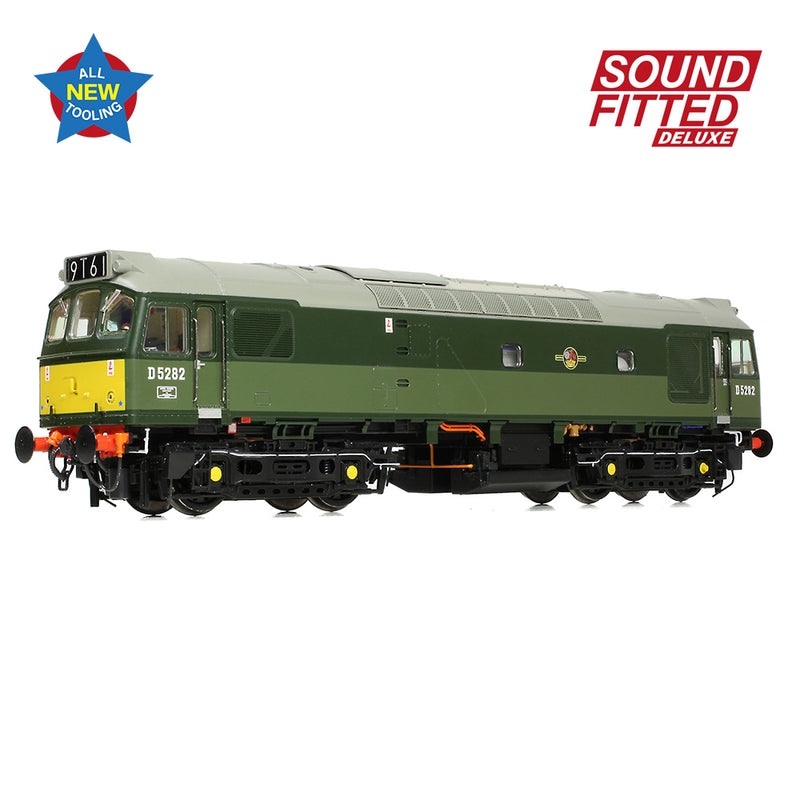 Bachmann 32-341SFX Class 25/2 D5282 BR Two-Tone Green (Small Yellow Panels) DCC Sound Fitted Deluxe OO Gauge