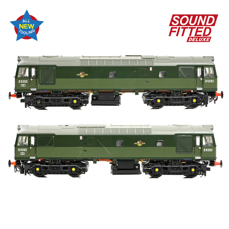 Bachmann 32-341SFX Class 25/2 D5282 BR Two-Tone Green (Small Yellow Panels) DCC Sound Fitted Deluxe OO Gauge