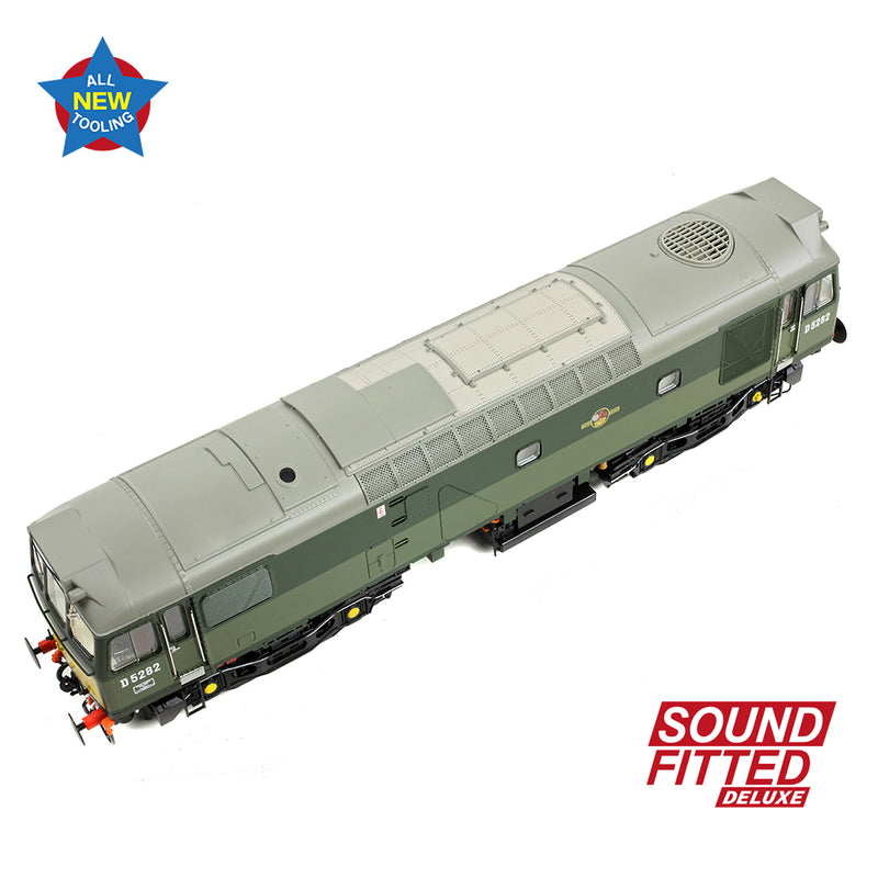 Bachmann 32-341SFX Class 25/2 D5282 BR Two-Tone Green (Small Yellow Panels) DCC Sound Fitted Deluxe OO Gauge