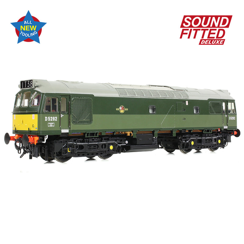 Bachmann 32-341SFX Class 25/2 D5282 BR Two-Tone Green (Small Yellow Panels) DCC Sound Fitted Deluxe OO Gauge