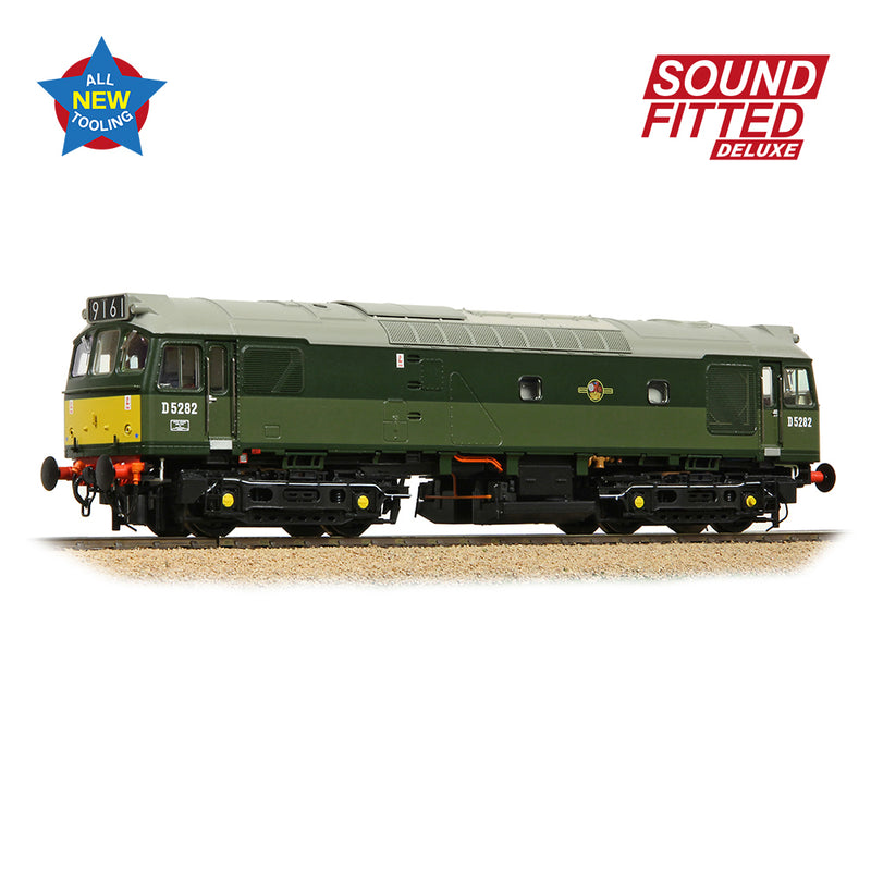 Bachmann 32-341SFX Class 25/2 D5282 BR Two-Tone Green (Small Yellow Panels) DCC Sound Fitted Deluxe OO Gauge