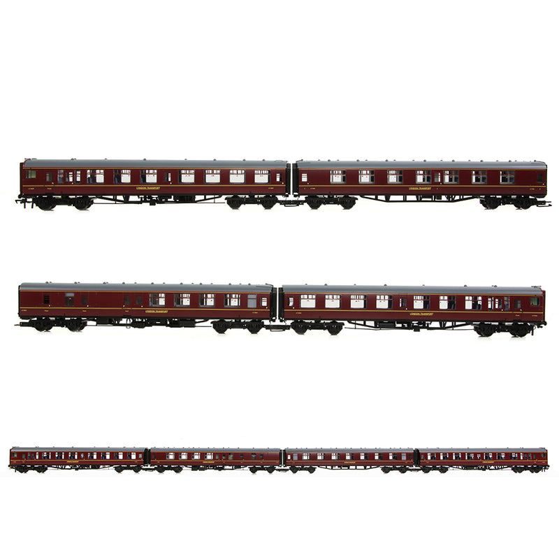 Bachmann 32-645 Class 438 (4TC) 4 Car Trailer Control MU London Transport Lined Maroon, DCC Ready, OO Gauge