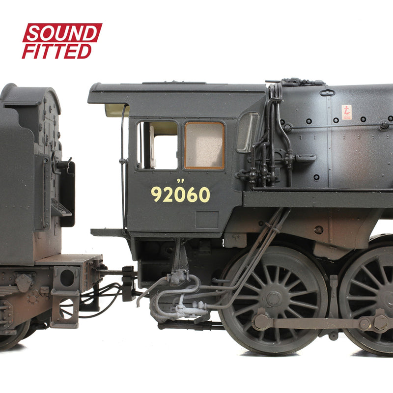 Bachmann 32-862SF BR Standard 9F Class (Tyne Dock) 92060 BR Black Late Crest (Weathered) Sound Fitted OO Gauge