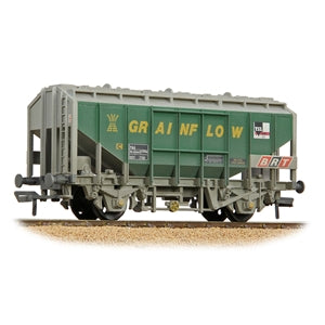 Bachmann 33-132B 35T PAA Bulk Grain Wagon 'Grainflow' Green & Grey Weathered OO Gauge
