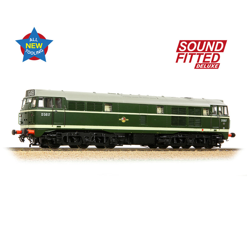 Bachmann 35-801ASFX Class 30 D5617 BR Green (Late Crest) DCC Sound Fitted Deluxe OO Gauge