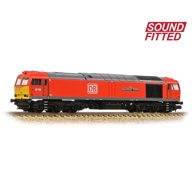 Graham Farish 371-359SF  Class 60 60100 'Midland Railway-Butterley' DB Cargo DCC Sound N Gauge