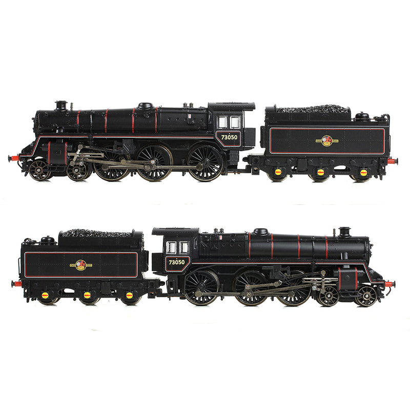 Graham Farish 372-729 BR Standard Class 5MT with BR1 Tender 73050 BR Lined Black Late Crest (Weathered) DCC Ready N Gauge