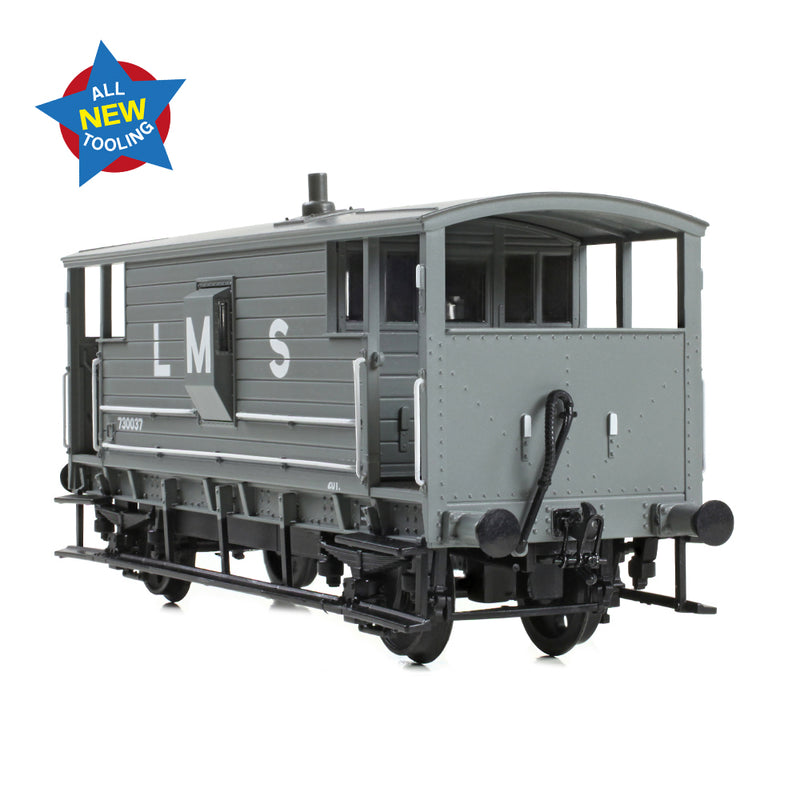 Bachmann 38-975 LMS 20T Brake Van LMS Grey OO Gauge