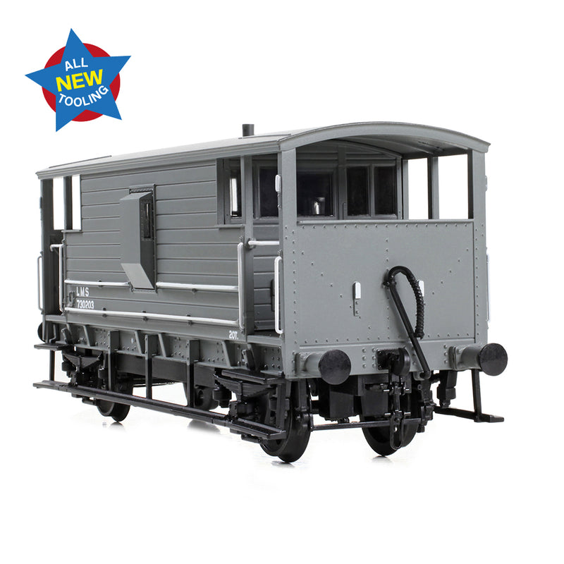 Bachmann 38-976 LMS 20T Brake Van LMS Grey (small letters) OO Gauge