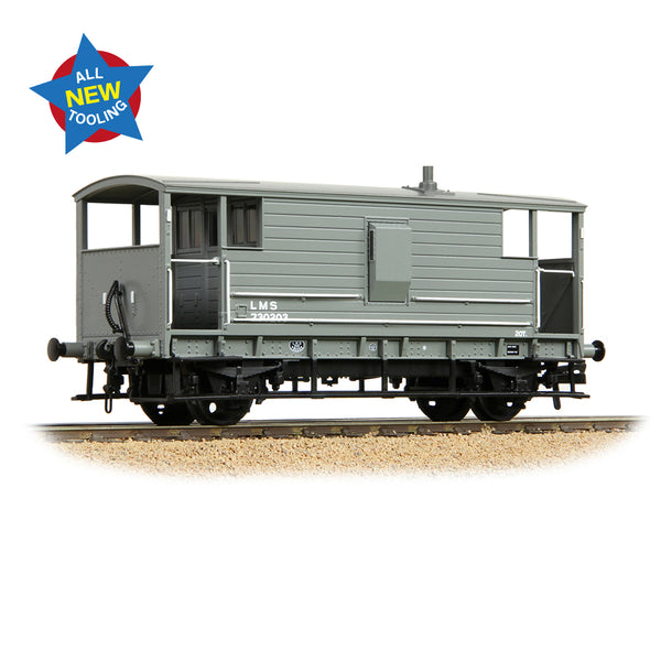 Bachmann 38-976 LMS 20T Brake Van LMS Grey (small letters) OO Gauge
