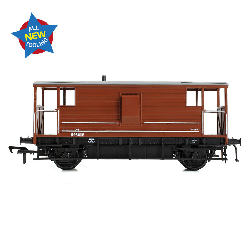 Bachmann 38-977 LMS 20T Brake Van BR Bauxite (Early) OO Gauge
