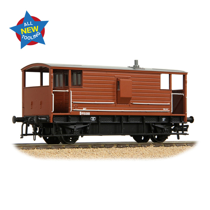 Bachmann 38-977 LMS 20T Brake Van BR Bauxite (Early) OO Gauge