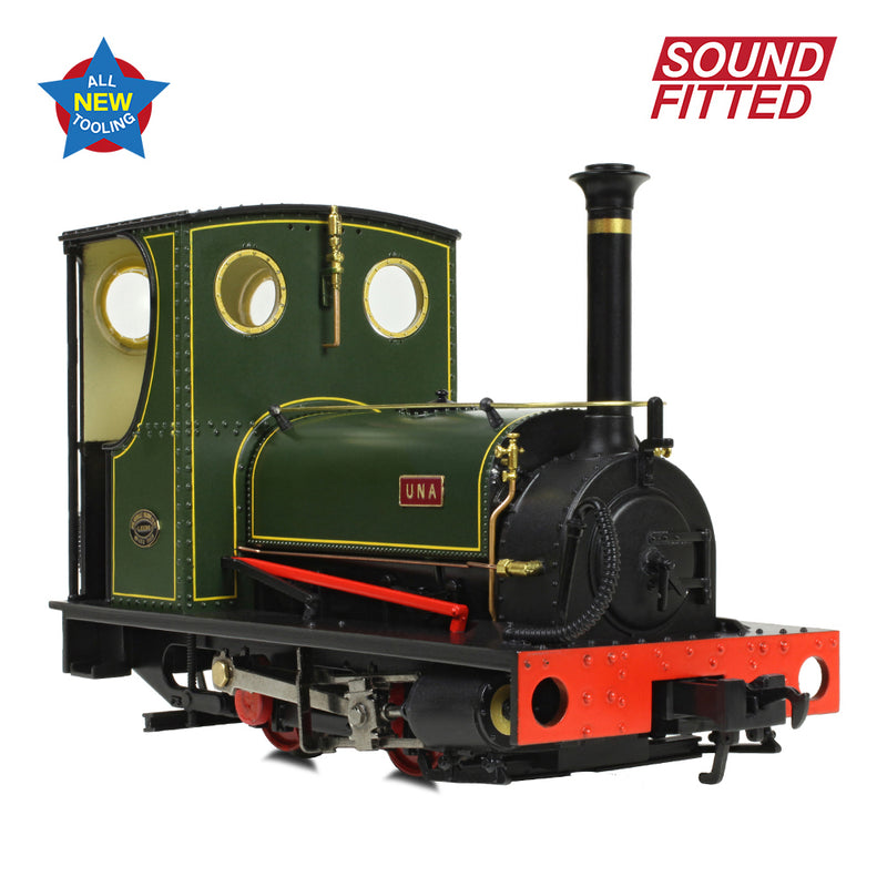 Bachmann Narrow Gauge 71-028SF Quarry Hunslet 0-4-0 Tank 'Una' Lined Green Sound Fitted O Gauge Narrow Gauge NG7 Scale