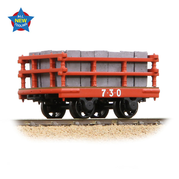 Bachmann Narrow Gauge 73-028A Dinorwic Slate Wagon With Sides Red With Load O Gauge Narrow Gauge NG7 Scale