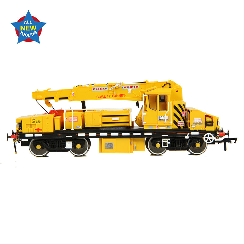 EFE Rail E87047 Plasser 12T YOB Crane BR Departmental Yellow (Unbranded) OO Gauge