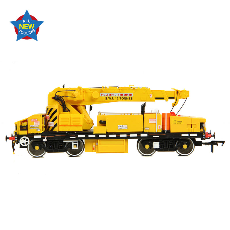 EFE Rail E87048 Plasser 12T YOB Crane BR Departmental Yellow (Unbranded) OO Gauge