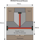 Metcalfe PN103 N Scale Terrace Houses in Red Brick