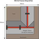 Metcalfe PN117 N Scale Corner Shop & Pub in Stone