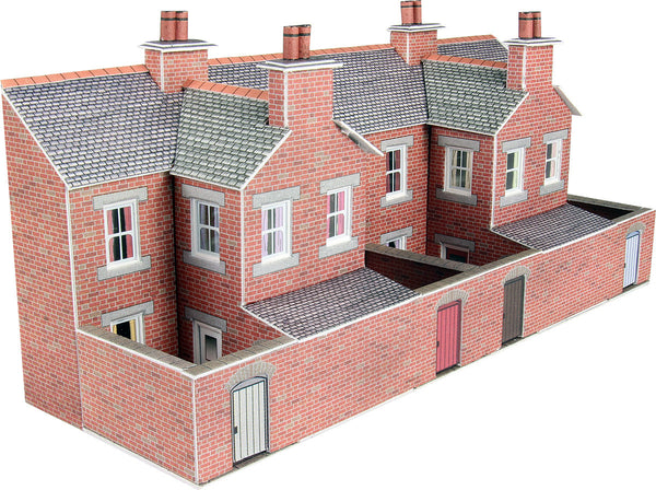 Metcalfe PN176 N Scale Low Relief Red Brick Terraced House Backs