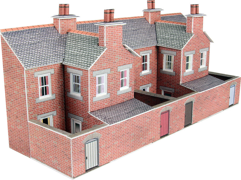 Metcalfe PN176 N Scale Low Relief Red Brick Terraced House Backs