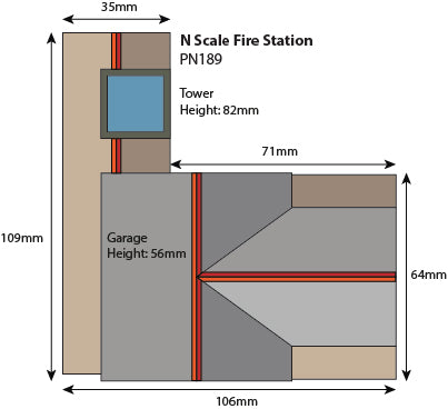 Metcalfe PN189 N Scale Fire Station