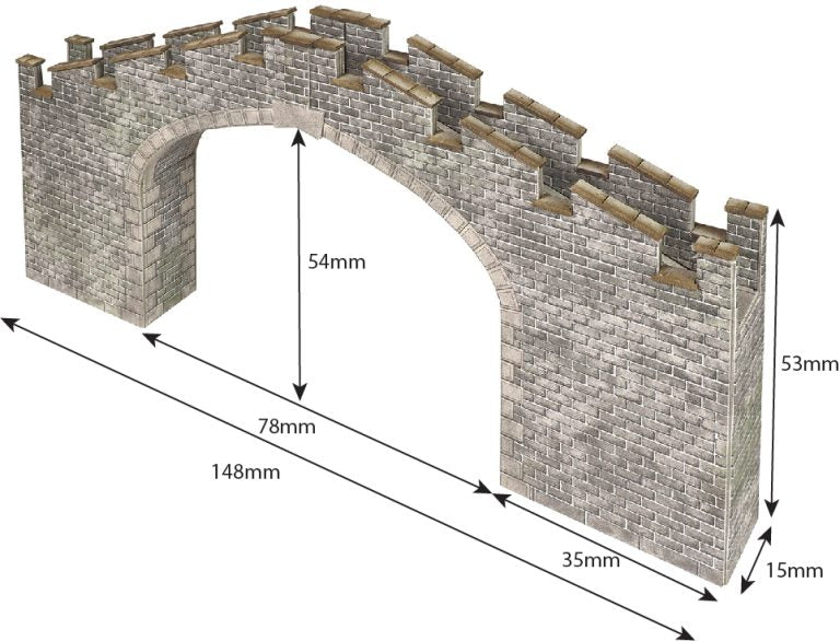 Metcalfe PN196 N Scale Castle Wall Bridge