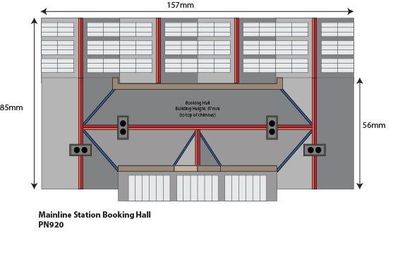 Metcalfe PN920 N Scale Mainline Station Booking Hall