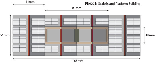 Metcalfe PN922 N Scale Island Platform Building