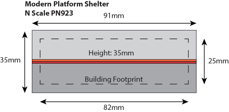 Metcalfe PN923 N Scale Modern Platform Shelter