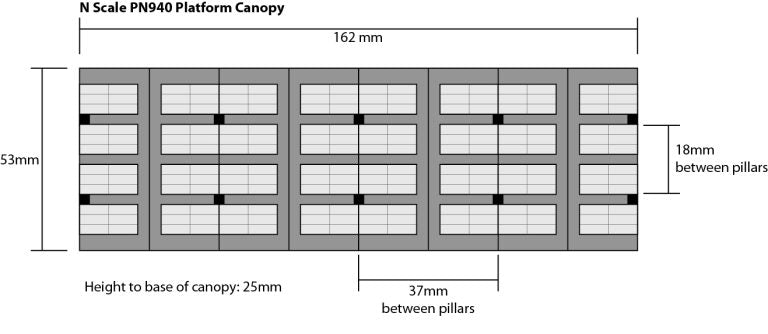 Metcalfe PN940 N Scale Platform Canopy