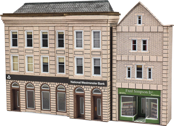 Metcalfe PN971 N Scale Low Relief Bank & Shop