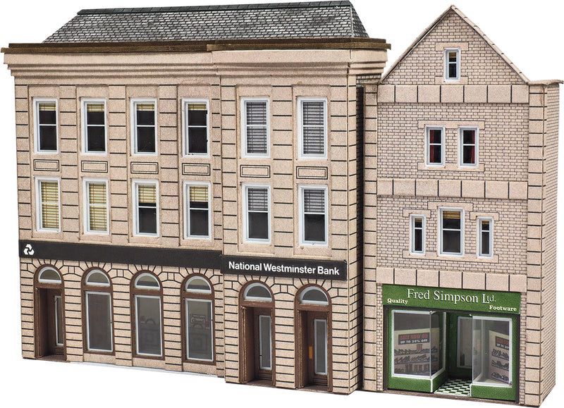 Metcalfe PN971 N Scale Low Relief Bank & Shop
