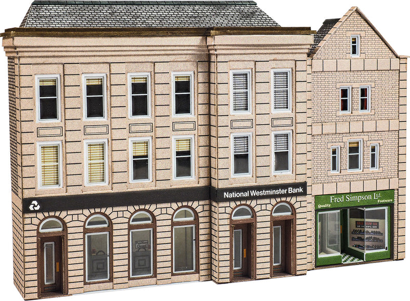 Metcalfe PN971 N Scale Low Relief Bank & Shop