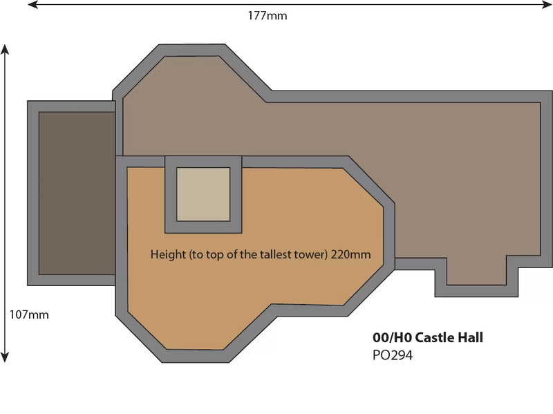 Metcalfe PO294 00/H0 Scale Castle Hall