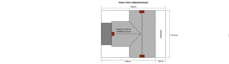 Metcalfe PO301 00/HO Scale Terraced Houses – Stone