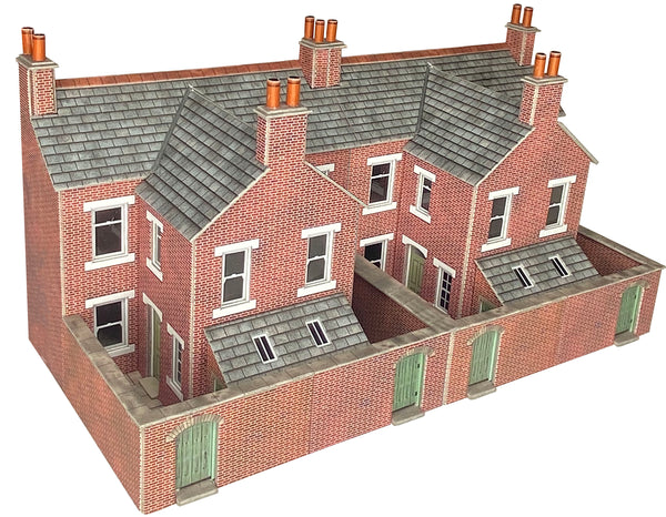 Metcalfe PO304 00/HO Scale Low Relief Terraced House Backs – Brick