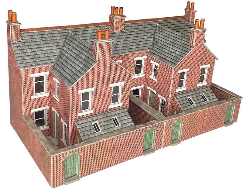 Metcalfe PO304 00/HO Scale Low Relief Terraced House Backs – Brick