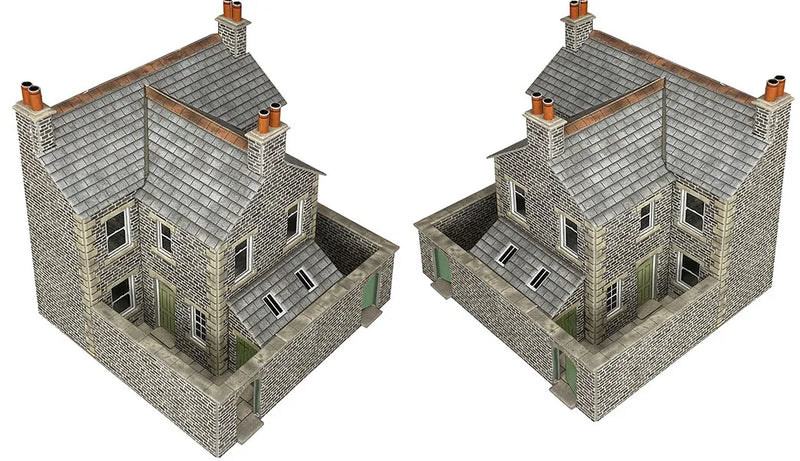 Metcalfe PO305 00/HO Scale Low Relief Terraced House Backs – Stone