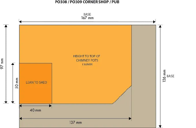Metcalfe PO308 00/H0 Scale Corner Shop or Pub – Brick