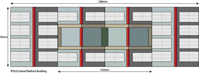 Metcalfe PO322 00/H0 Scale Island Platform Building