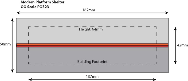 Metcalfe PO323 00/H0 Scale Modern Platform Shelter