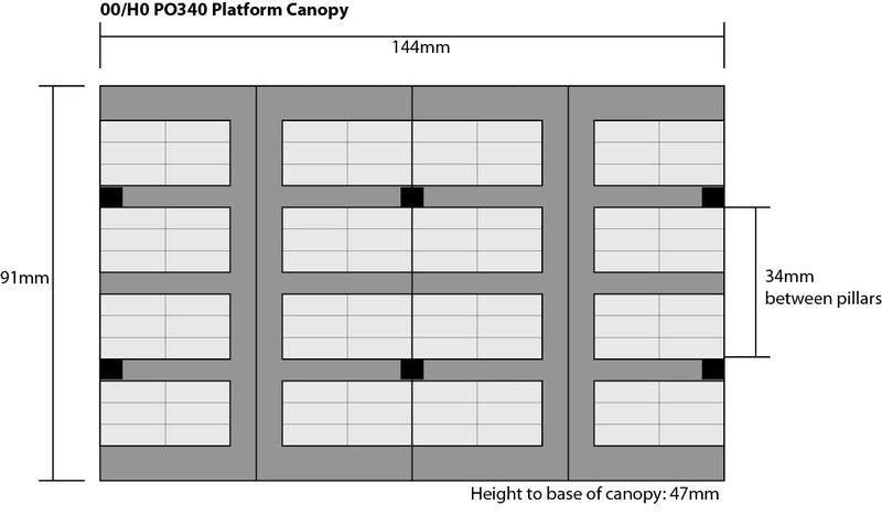 Metcalfe PO340 00/H0 Scale Platform Canopy