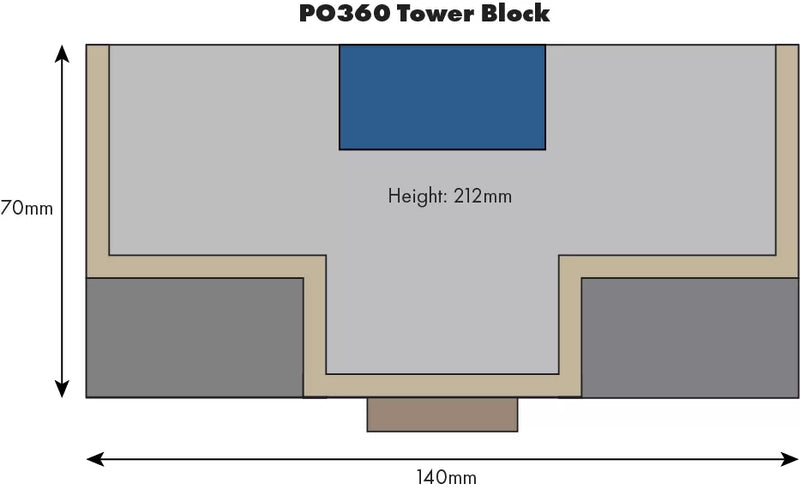 Metcalfe PO360 00/H0 Scale Low Relief Tower Block