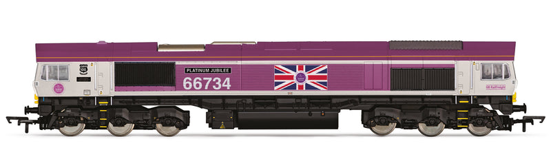 Hornby R30332 GBRf Class 66 "Platinum Jubilee" No.66734 DCC Ready OO Gauge